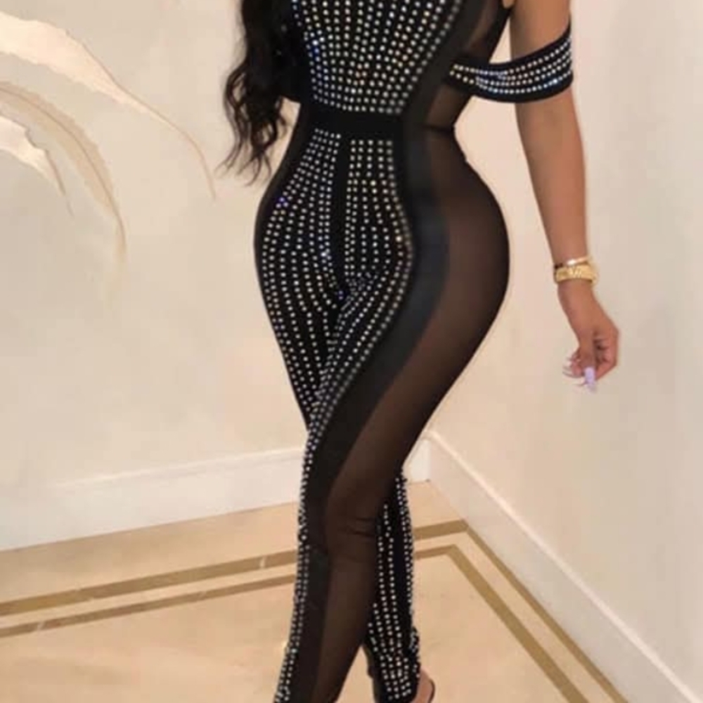 Black Studded Jumpsuit